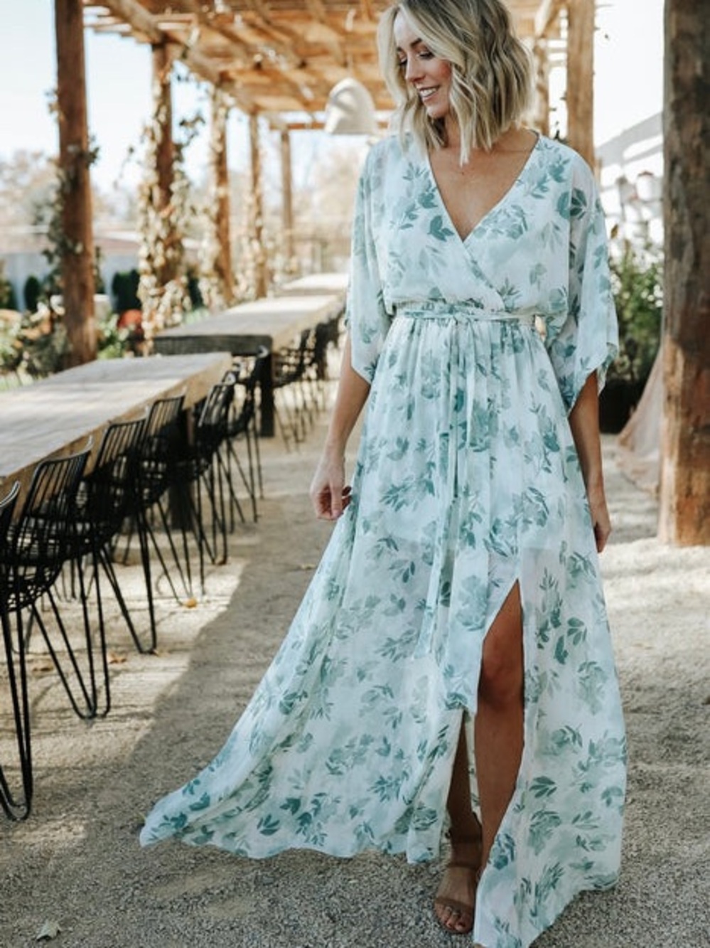 Baltic Born Kia Sage Floral Kimono Maxi Dress